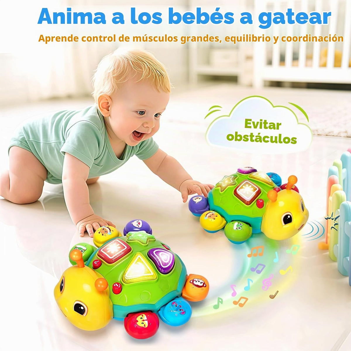 Juguetes de gateo para bebés de 6 a 12 meses, juguetes musicales pa...