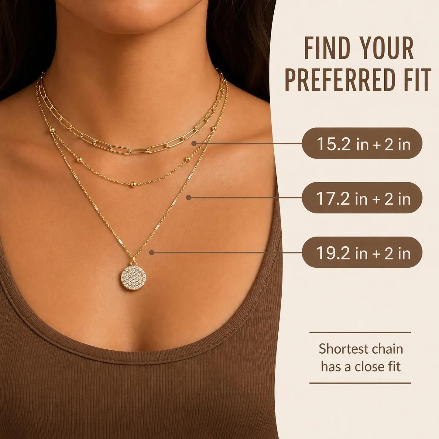 VYTOSA Collares en capas para mujer, juego de collar de oro platead...