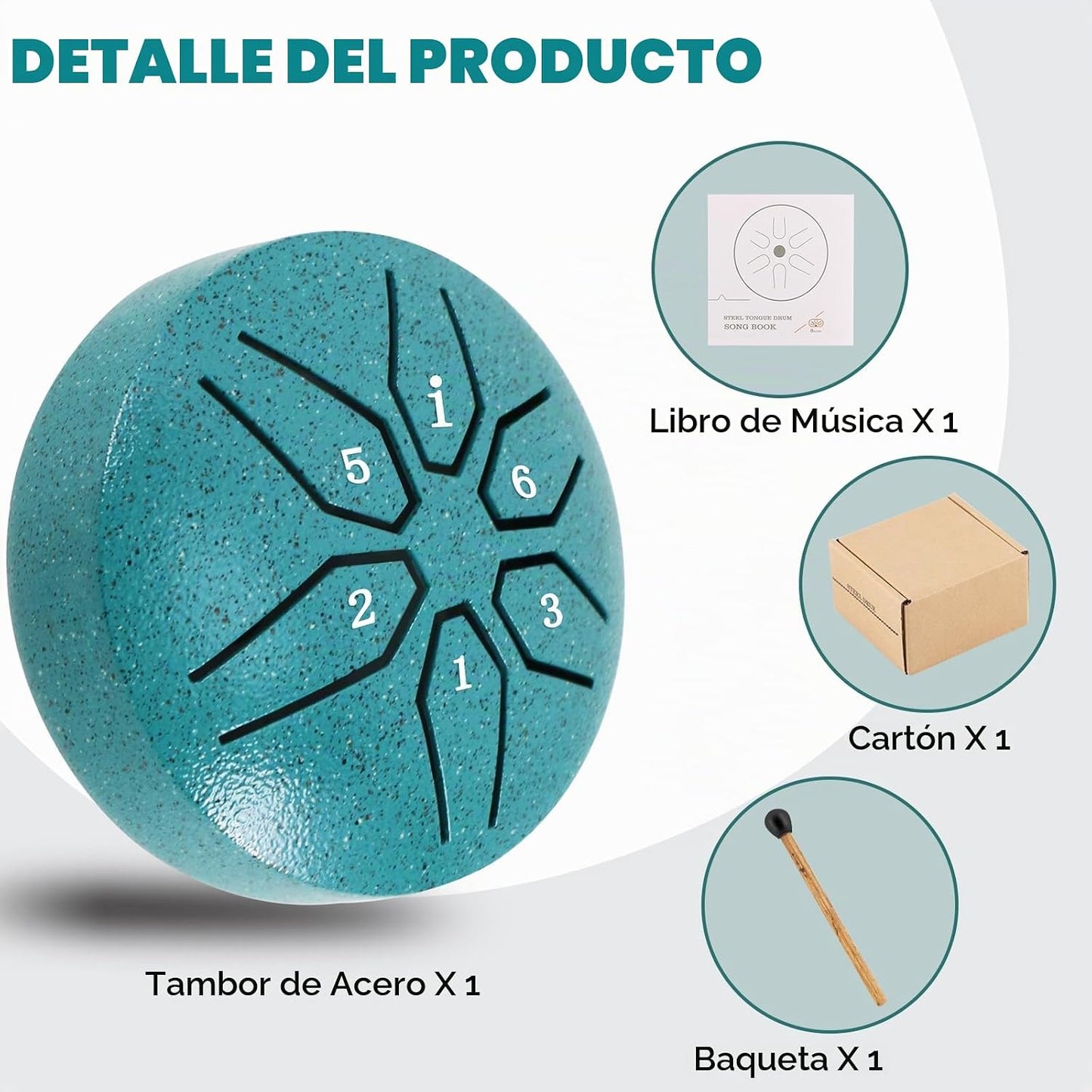 EASTROCK Mini Tambor de Lengua de Acero para Niños de 3 Pulgadas, 6...