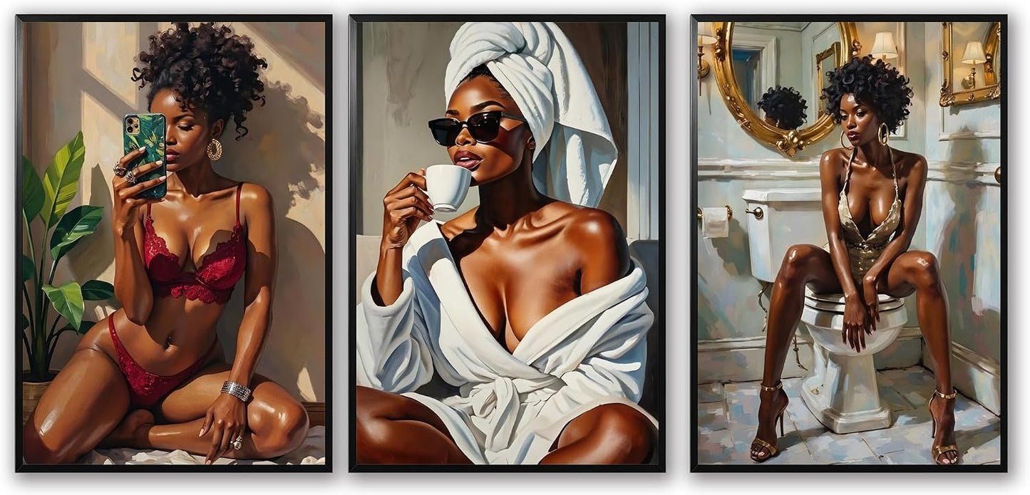 Pormipone Lienzo decorativo para pared de mujer afroamericana de 12...