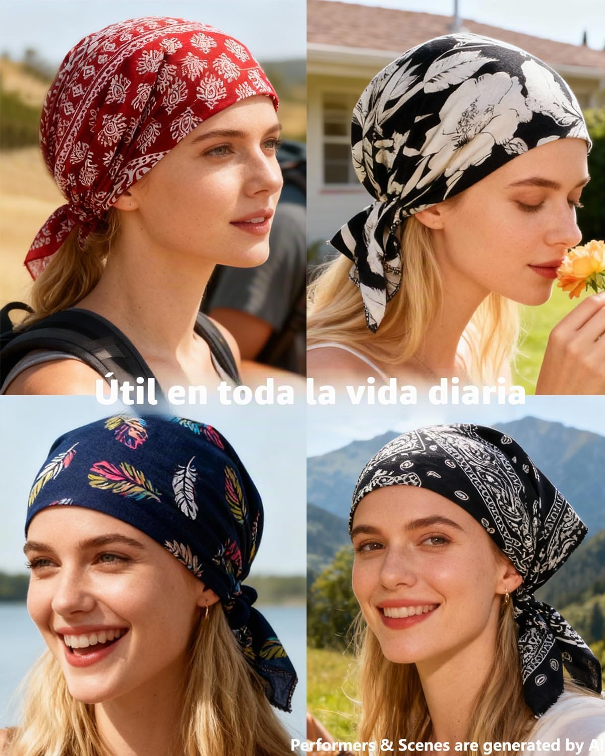 ORKSEA - Gorros para quimioterapia para mujer, pañuelo preatado, go...