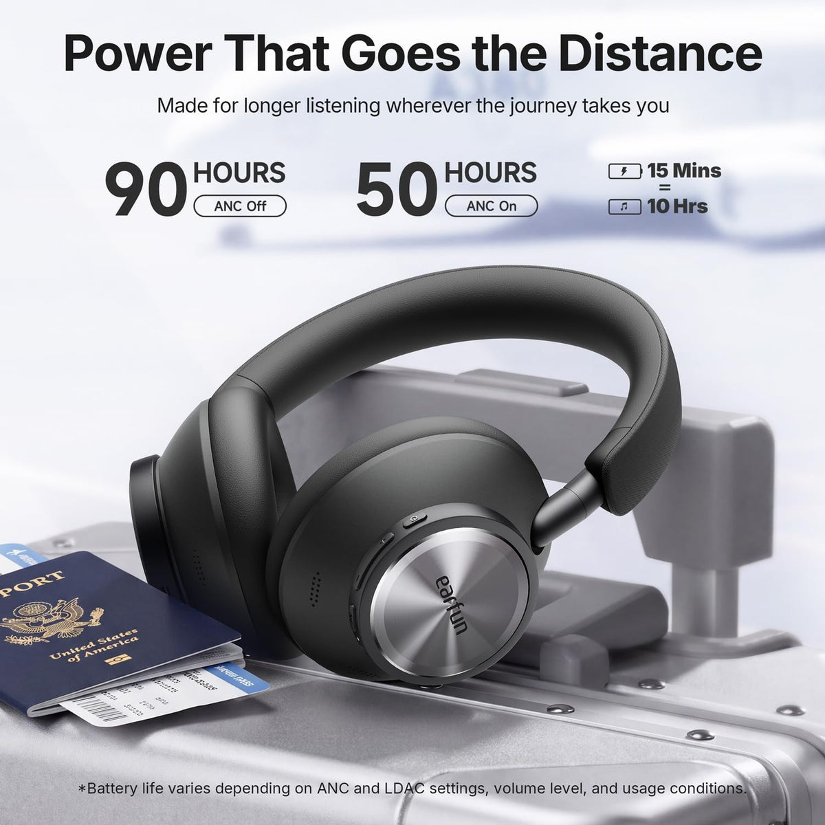 EarFun Wave Pro X Hybrid ANC Auriculares inalámbricos sobre la orej...