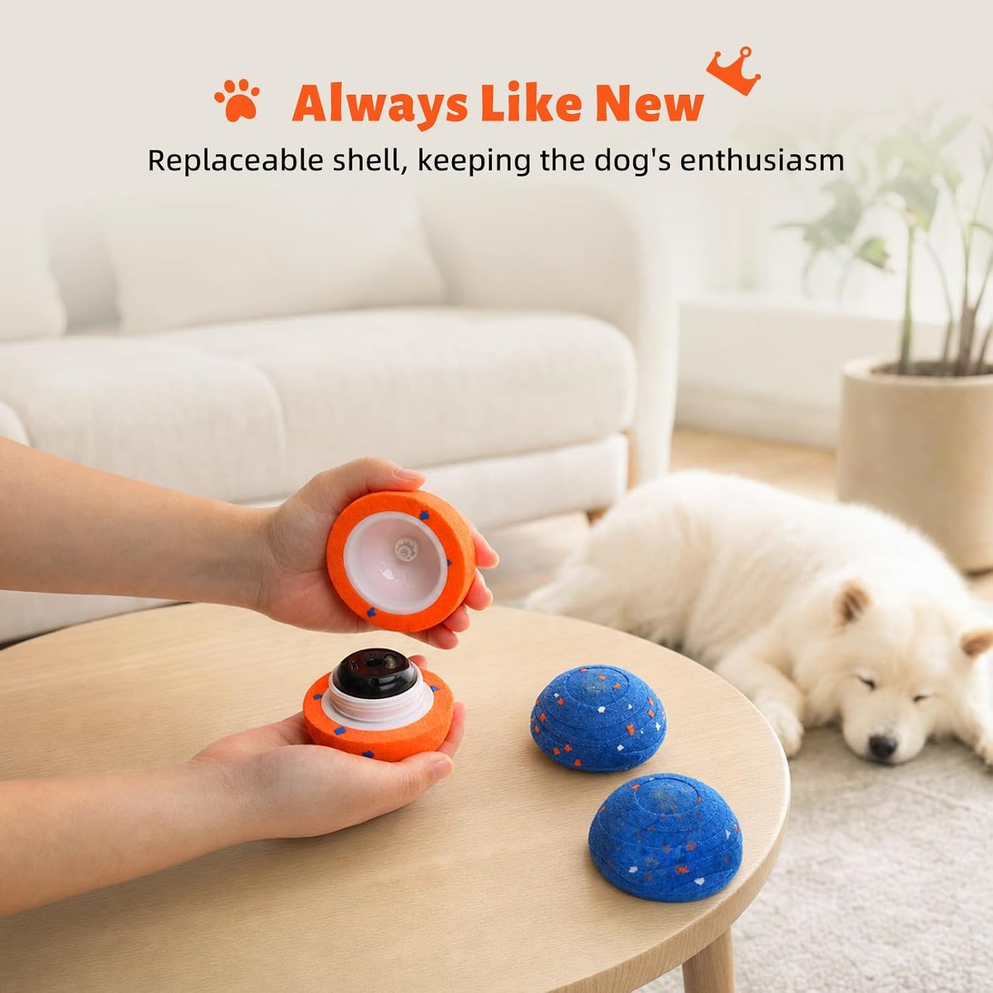 Pelota de juguetes inteligentes interactivos para perros, movimient...
