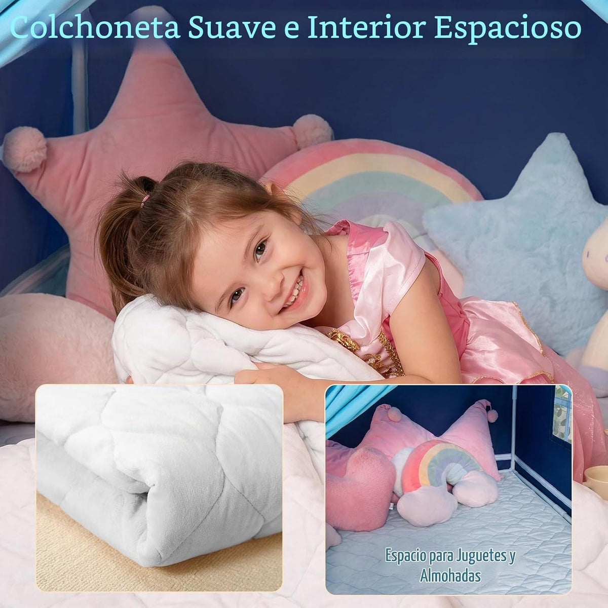 GeeSound Tienda de campaña para niños para niñas en el interior: co...