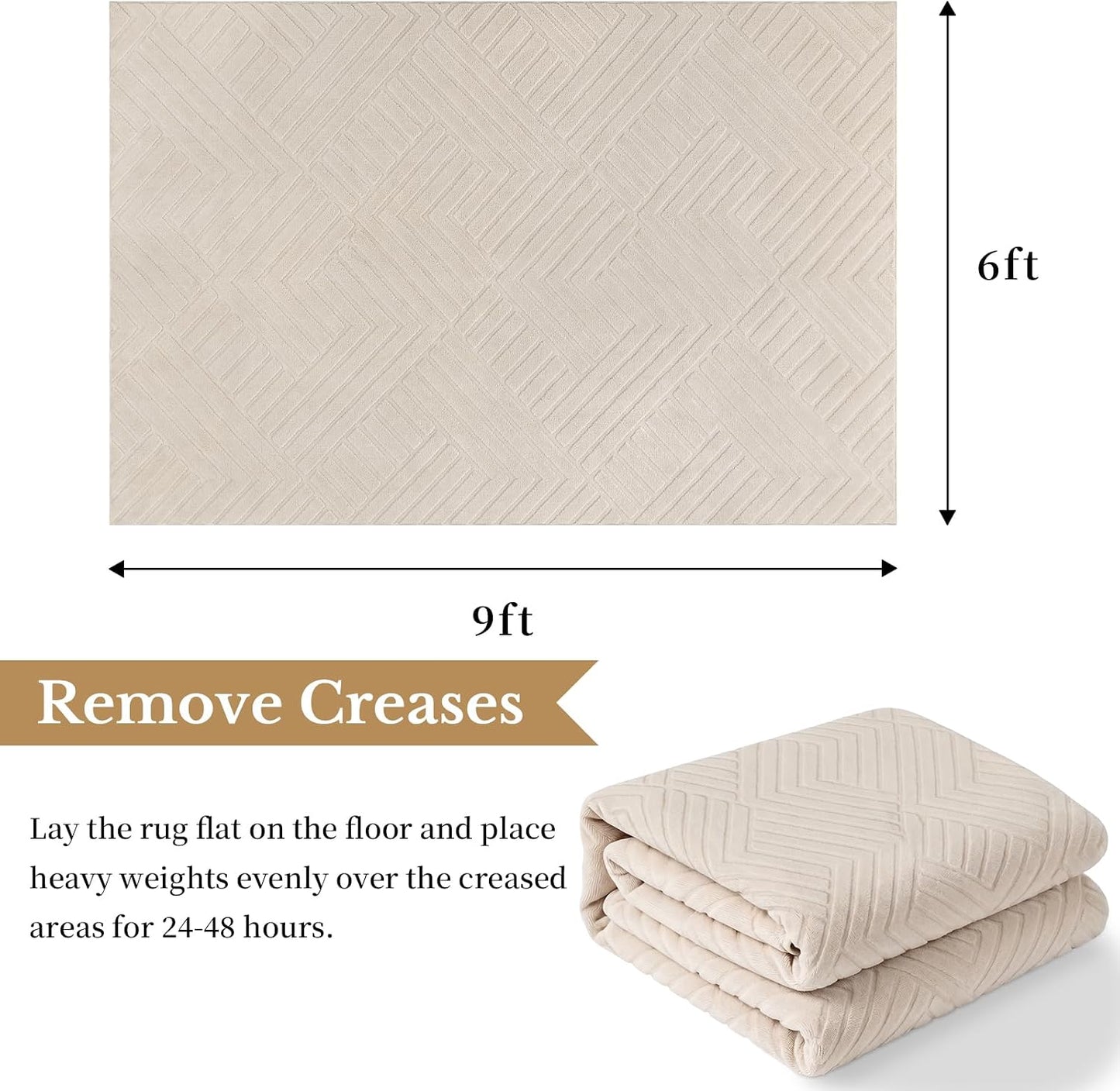 Bsmathom Alfombra lavable de 6 x 9, alfombra suave y moderna bohemi...