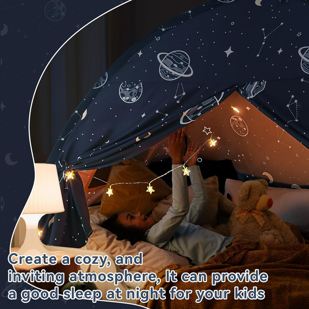 Toldo de la tienda de la cama individual, galaxia espacial niños ti...