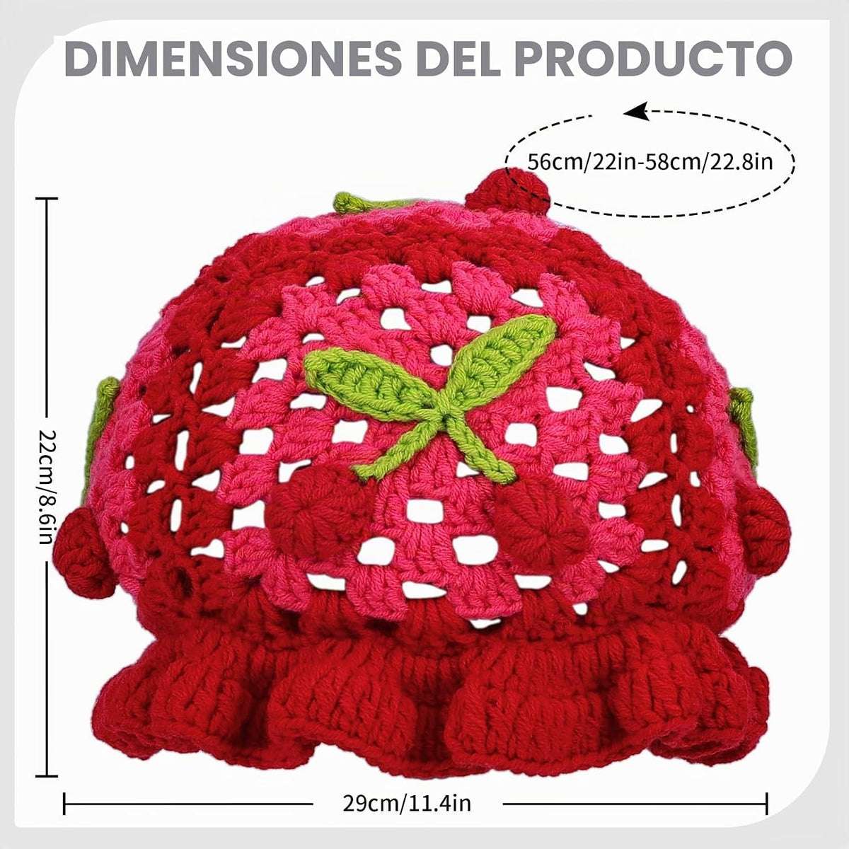 Busnos Sombreros de ganchillo para mujer, sombrero hecho a mano, li...