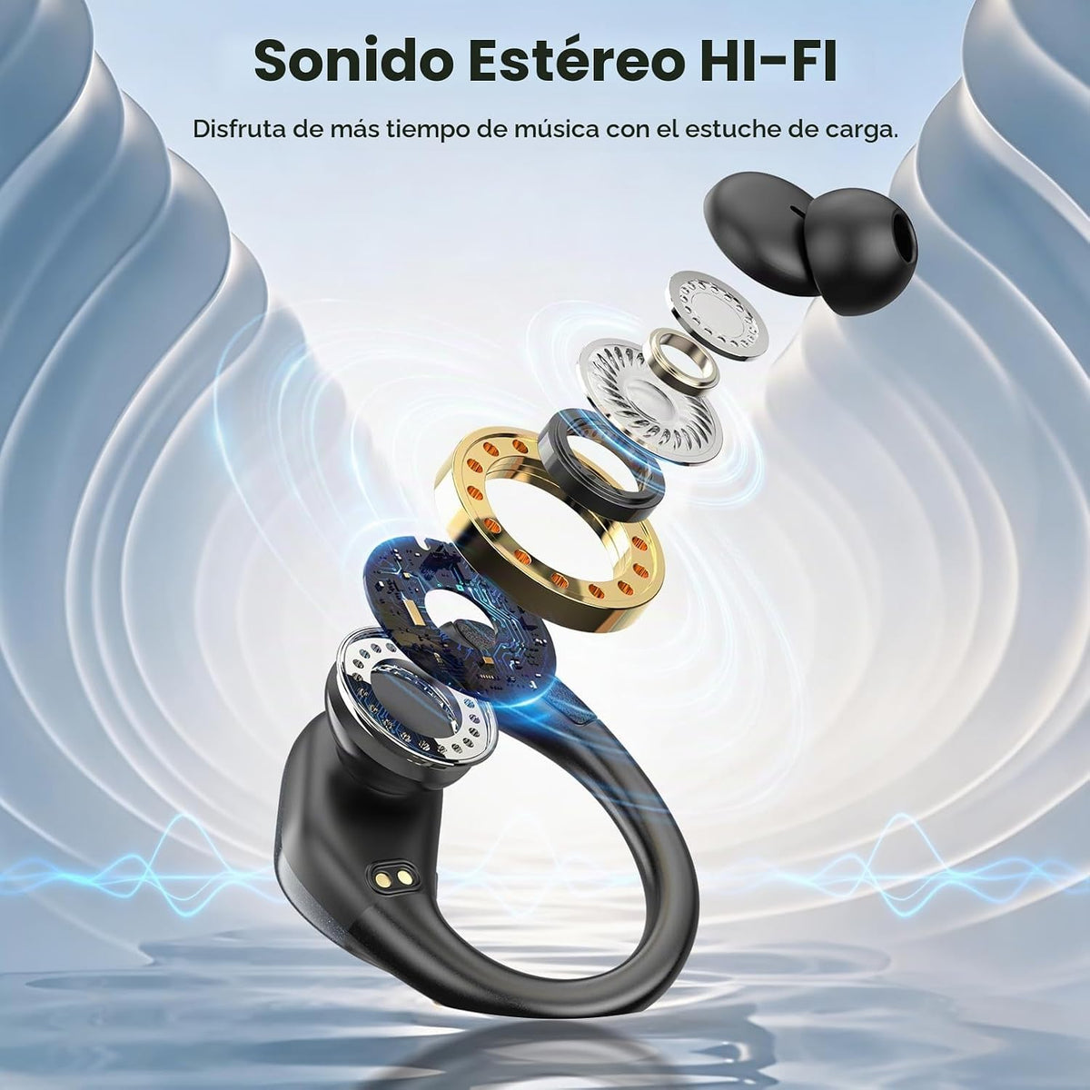 HAOYUYAN Auriculares inalámbricos, auriculares Bluetooth deportivos...