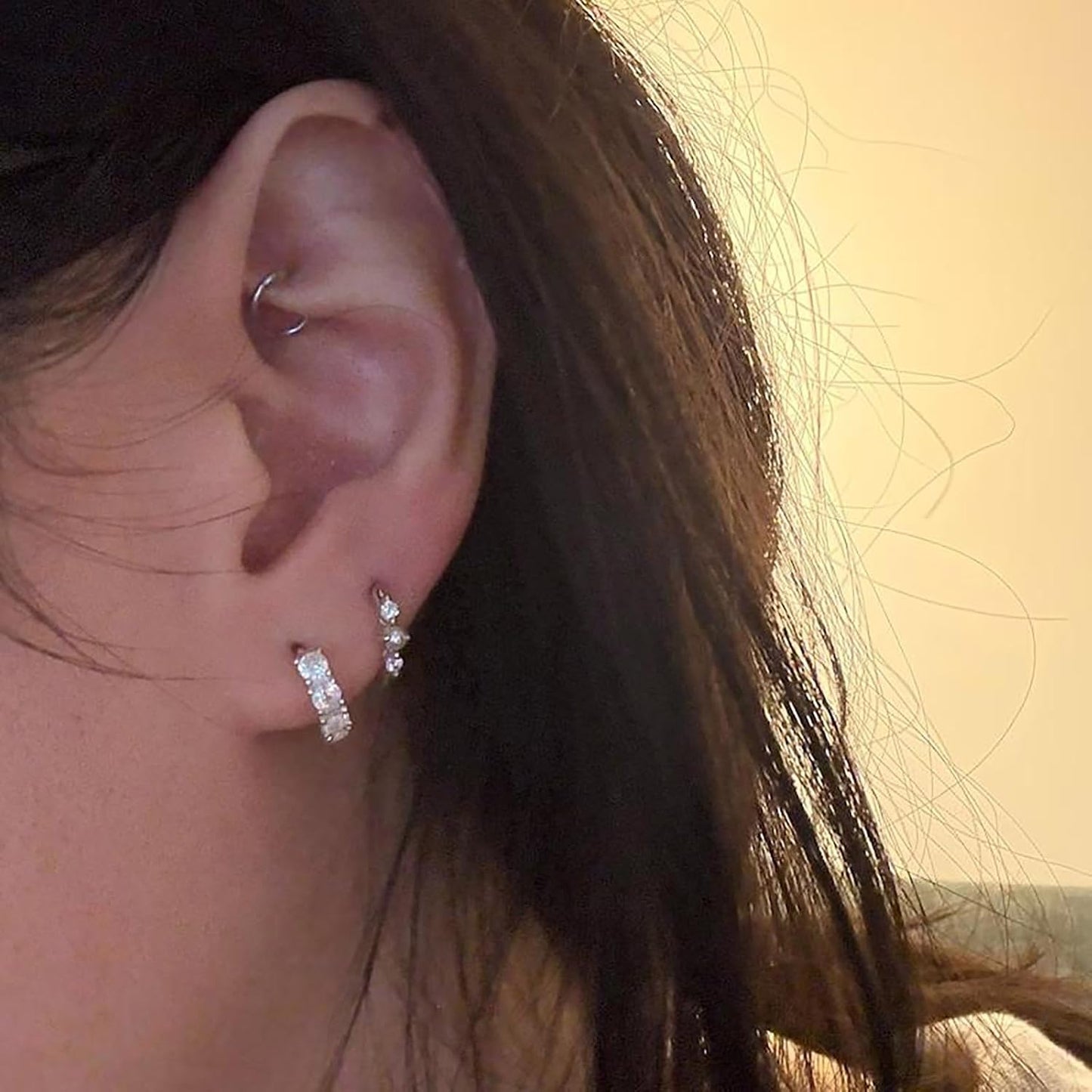 Aretes de ópalo chapados en oro de 14 quilates para mujer, aretes d...