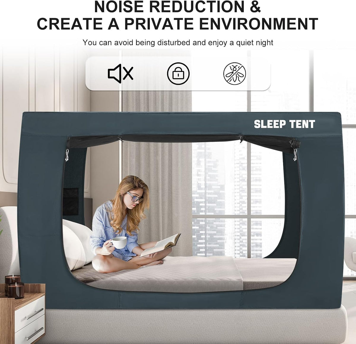 Tienda de campaña para cama Queen para niños y adultos, tienda de c...
