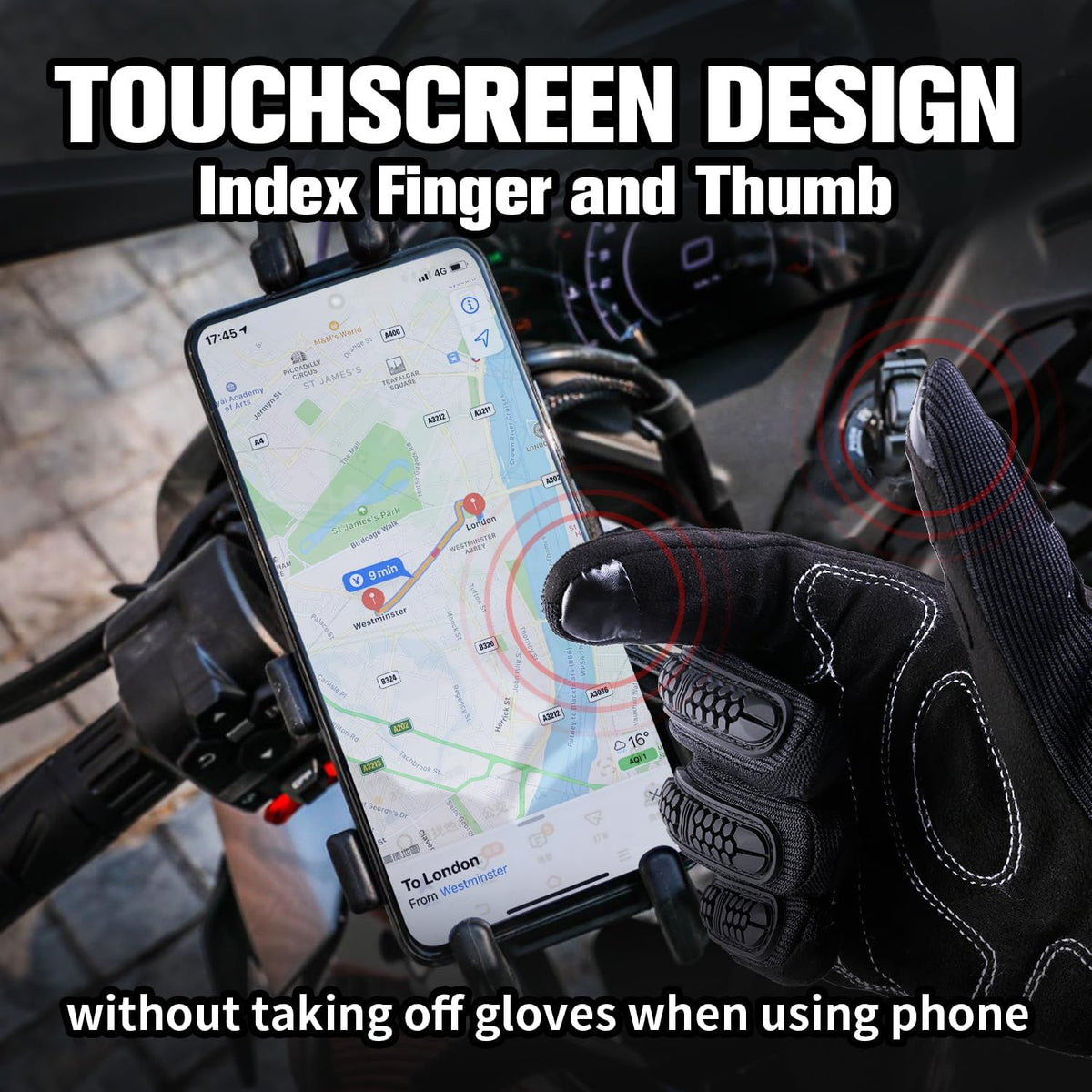 Masontex Guantes de motocicleta para hombres y mujeres, guantes de...