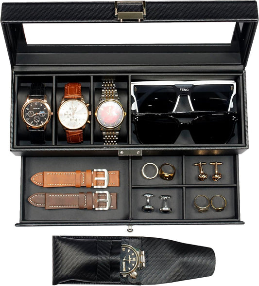 GLOBAL KA Juego de caja de reloj y bolsa de almacenamiento para rel...