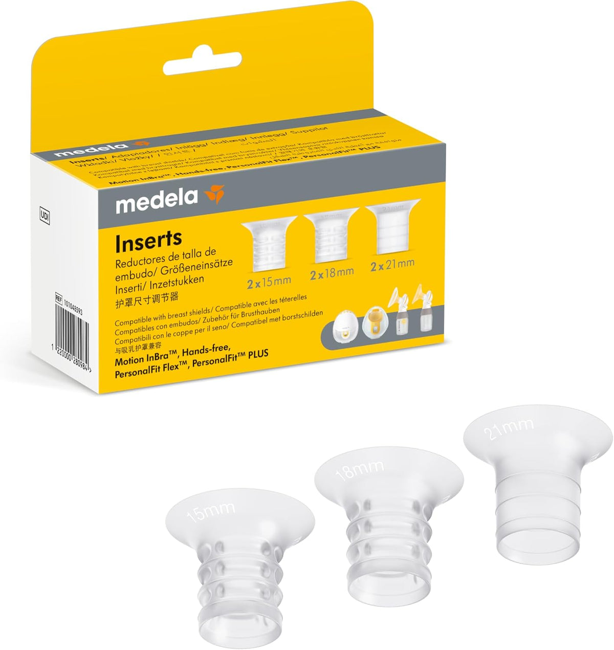 Medela Insertos de escudo de pecho compatibles con brida de 0.591 i...