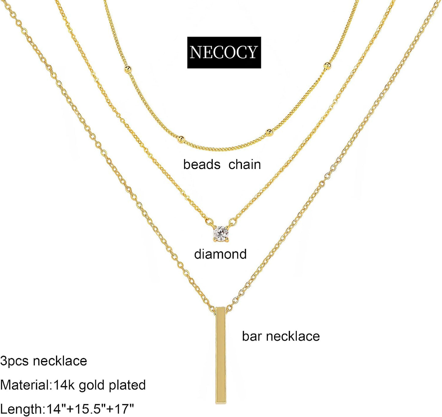 NECOCY - Collares delicados chapados en oro de 14k\/plata con circo...