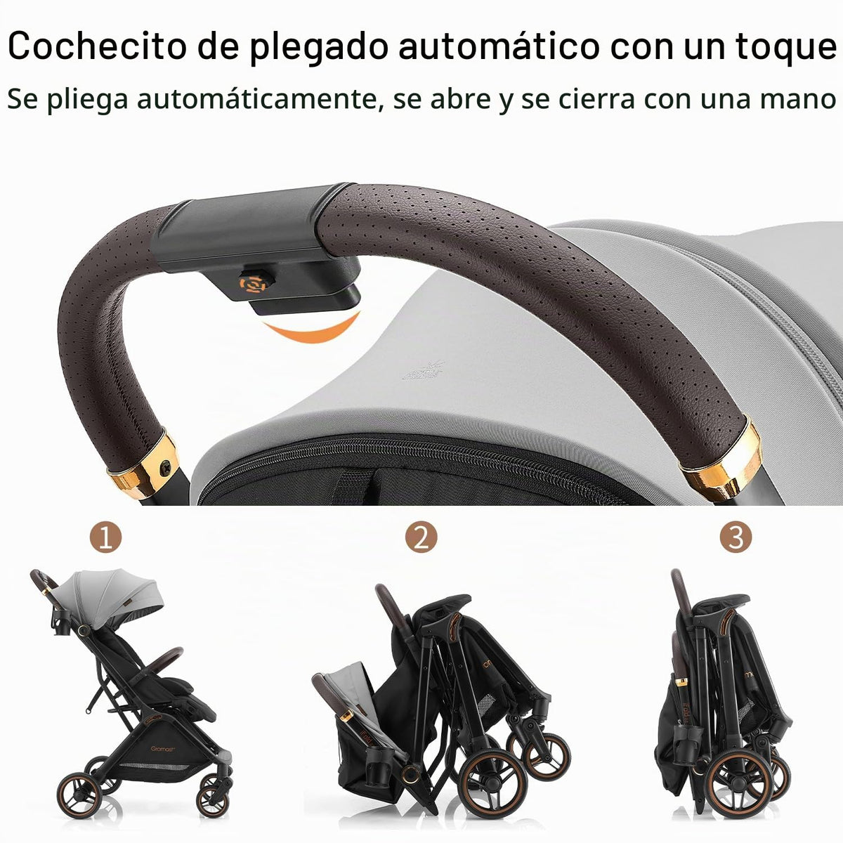 Gromast Gravity - Cochecito de bebé plegable \u2013 Cochecito portá...