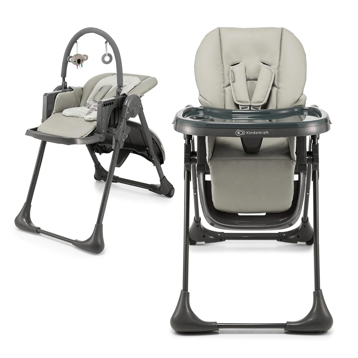 Kinderkraft Tummie - Silla alta 2 en 1, color gris | Ergonómico, re...