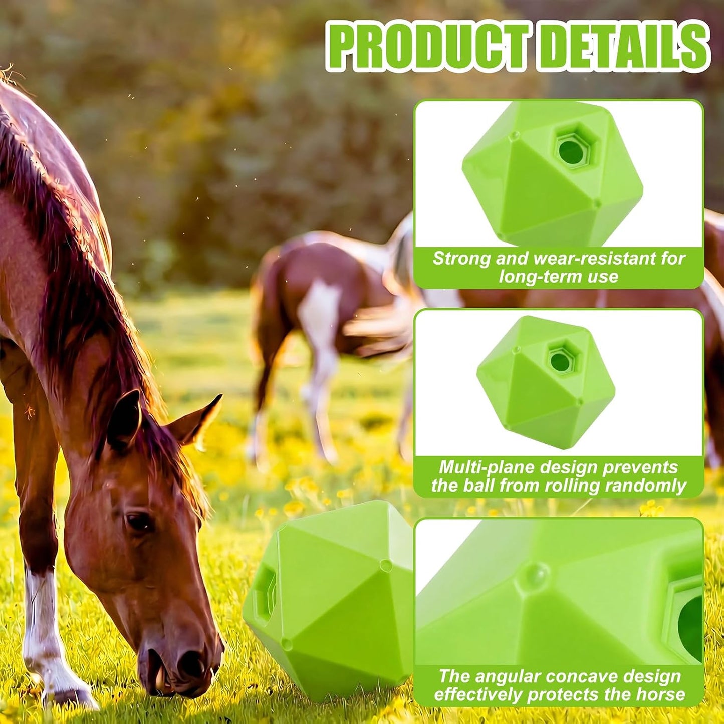 Seenelling Paquete de 1 bola de golosinas para caballos, juguete al...