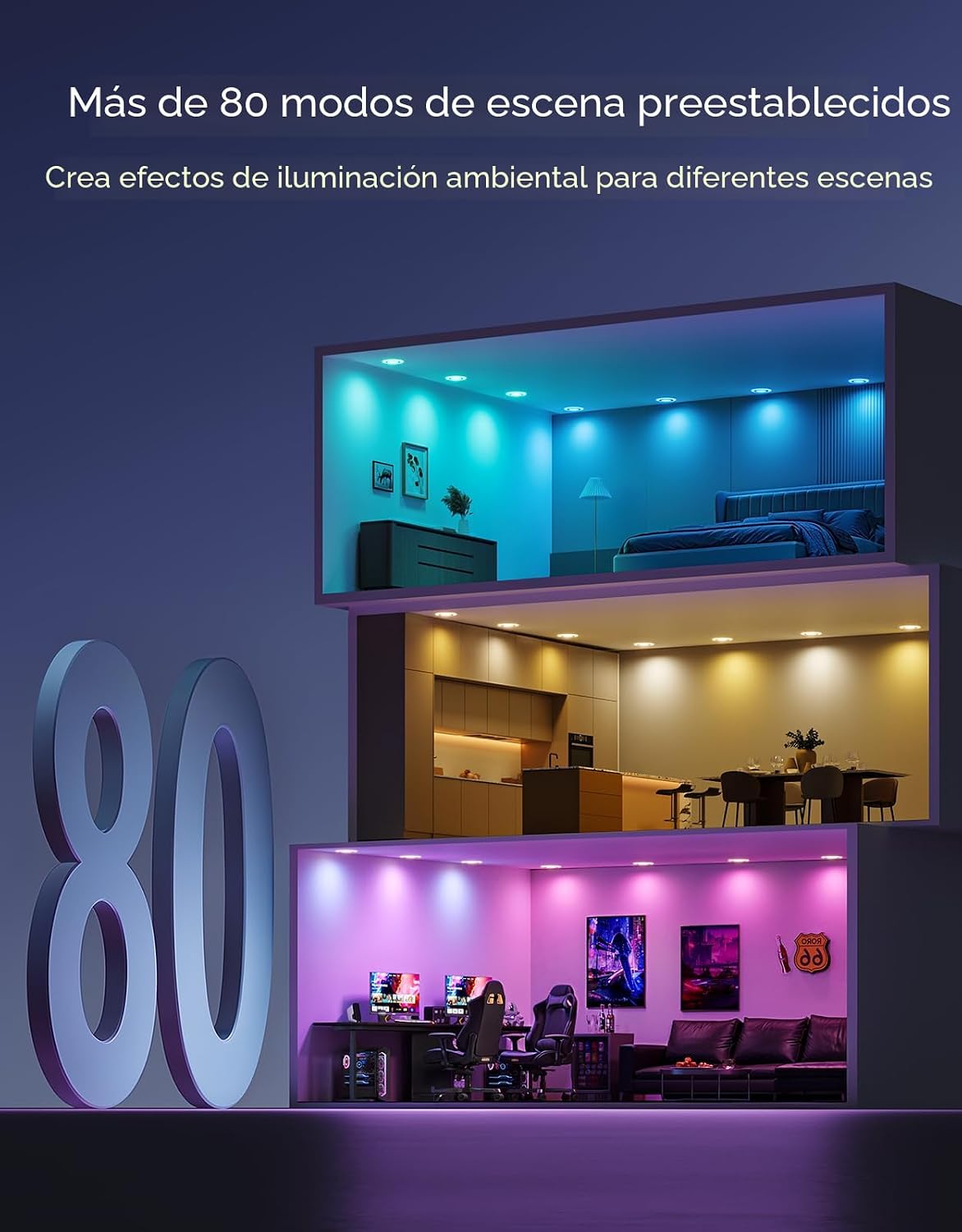 Govee Iluminación empotrable inteligente de 6 pulgadas, luz LED emp...