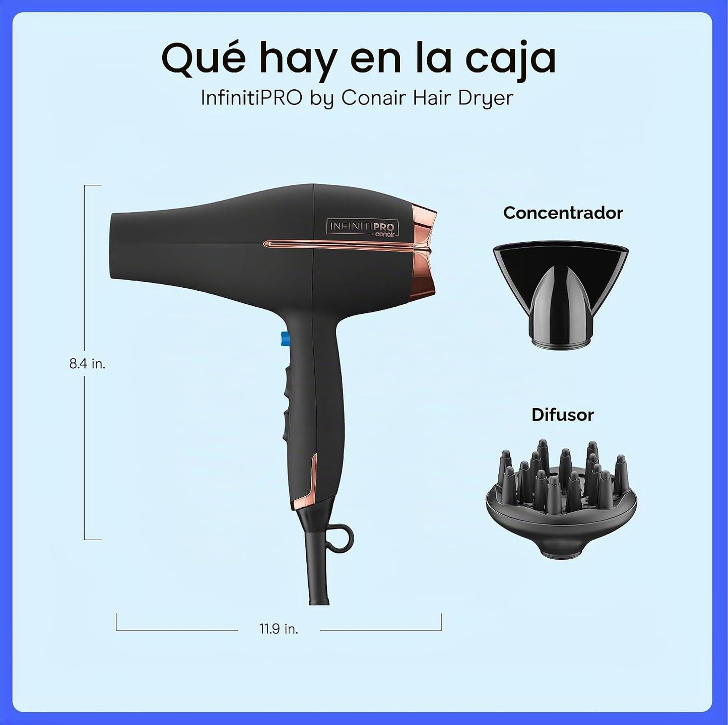Conair InfinitiPRO - Secador de pelo con difusor y concentrador, 18...