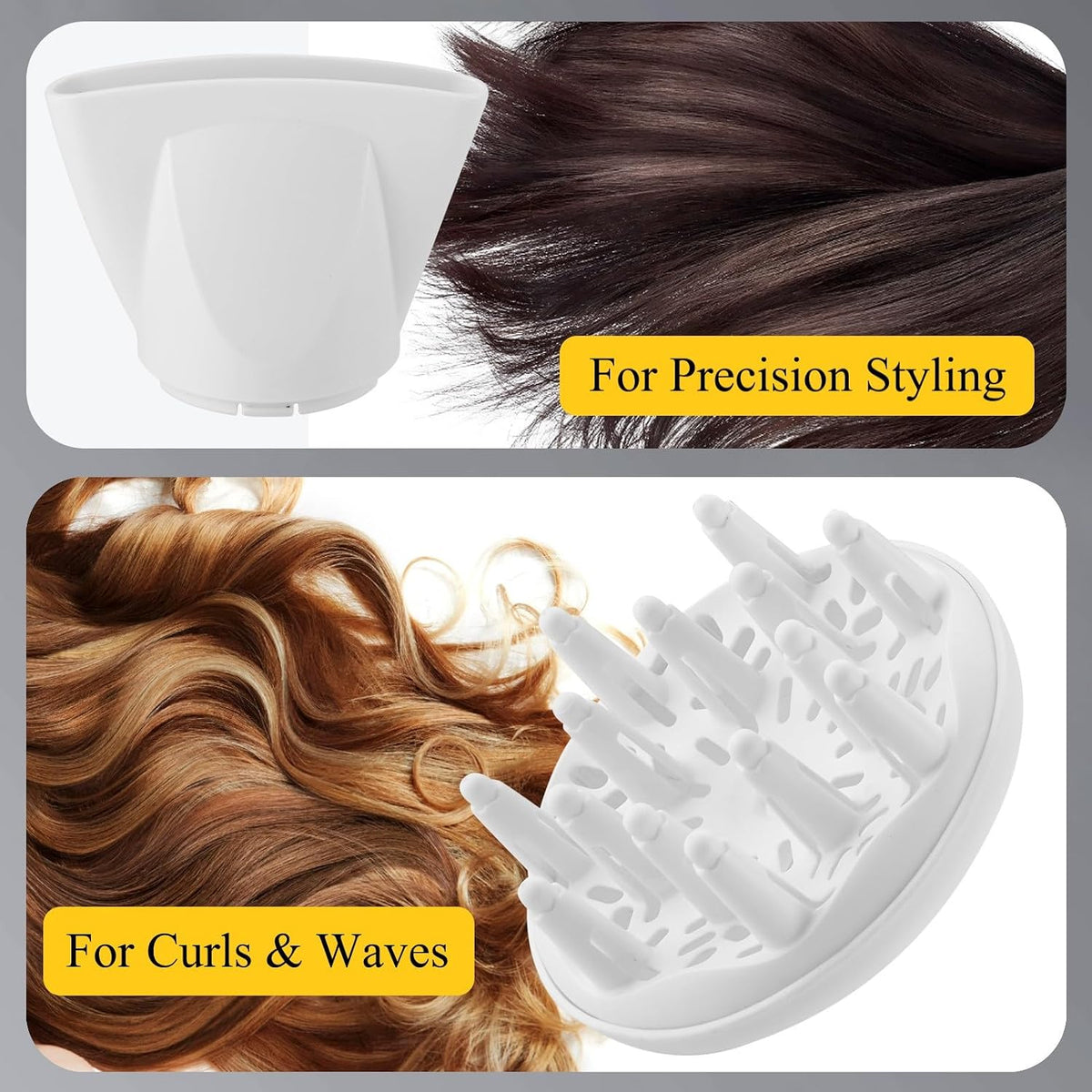 Secador de pelo compacto 1875W con difusor y concentrador, color bl...