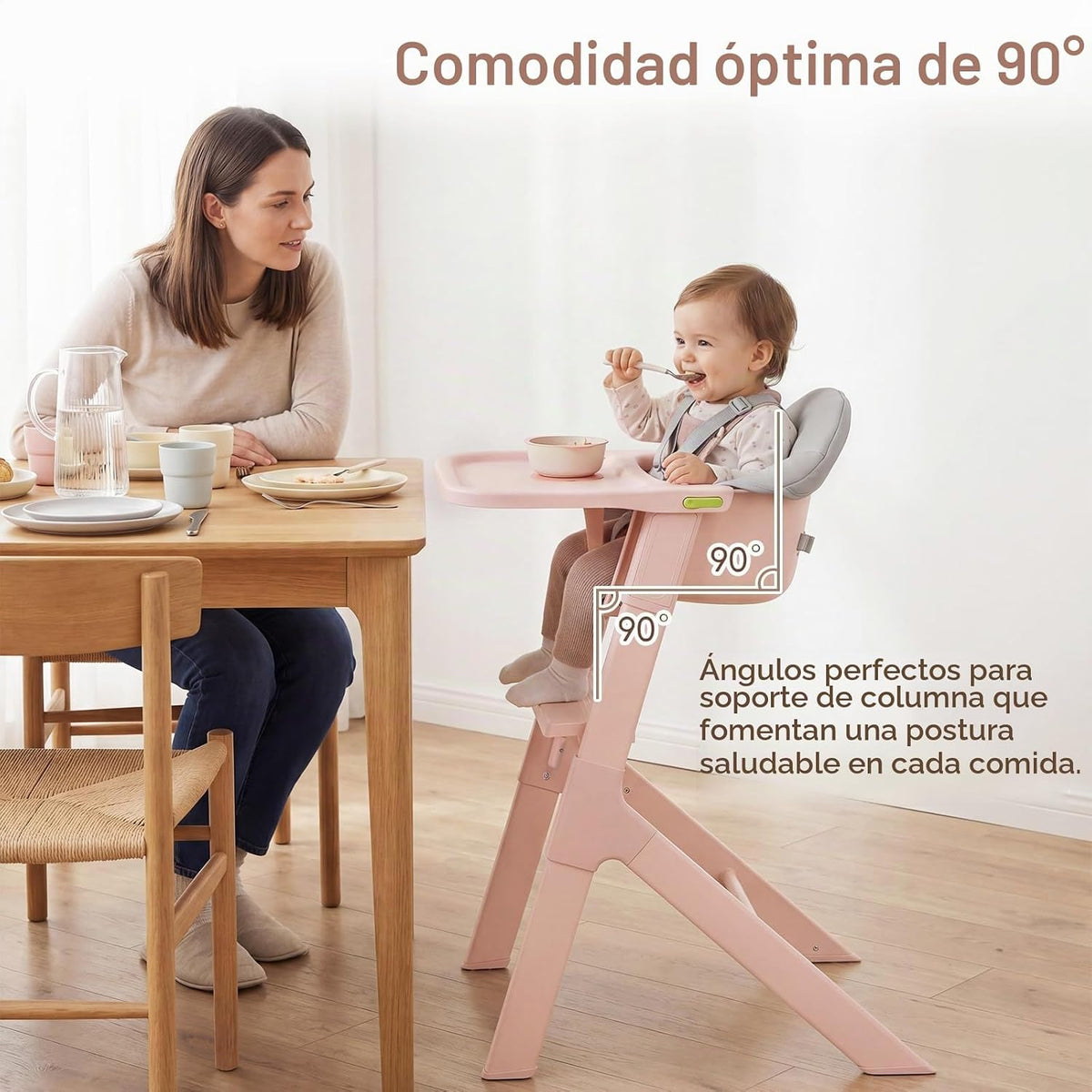 INFANS Silla alta lavable de cuerpo completo con bandeja extraíble...