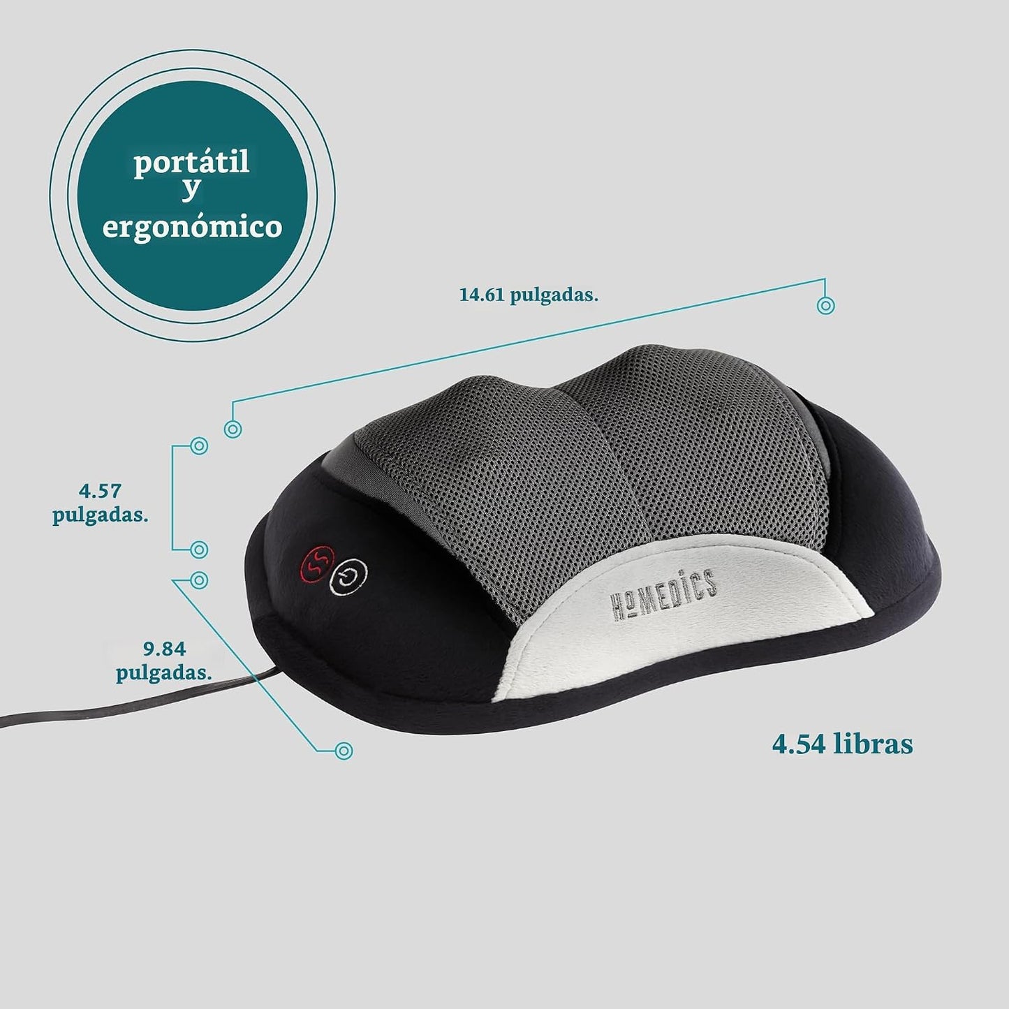 Homedics 3D Shiatsu Masajeador de cuerpo completo con vibración ter...
