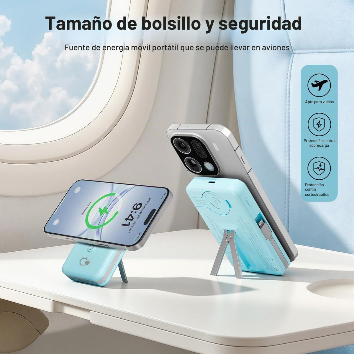 Q Cargador portátil inalámbrico magnético de 10,000 mAh, batería ex...