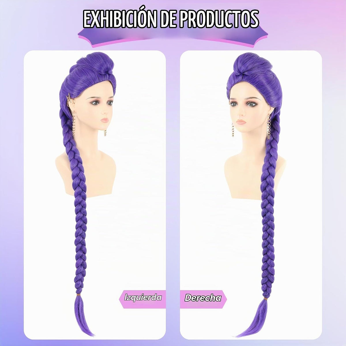 Purehair - Peluca trenzada púrpura de 47 pulgadas de largo para ani...