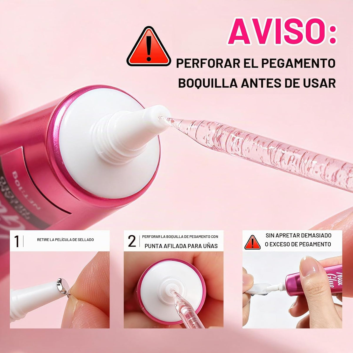 Teenitor - Kit de uñas postizas - Puntas de uñas transparentes tipo...