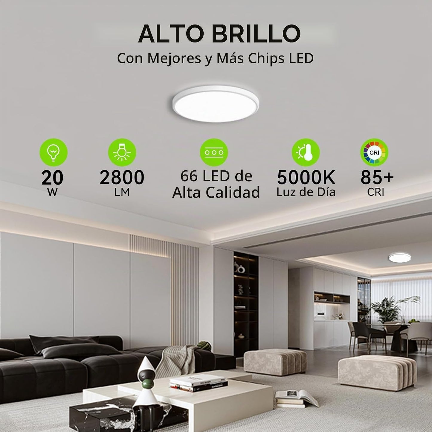 MODERN Paquete de 12 lámparas de techo LED de montaje empotrado ult...