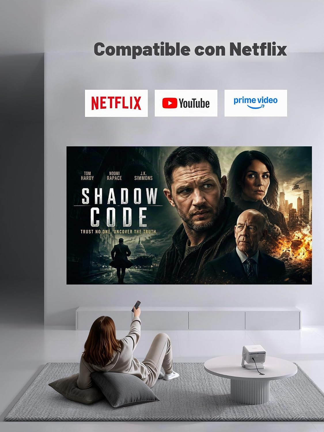 [Ahora con Netflix y 3600ANSI] Proyector inteligente 4K con WiFi y...