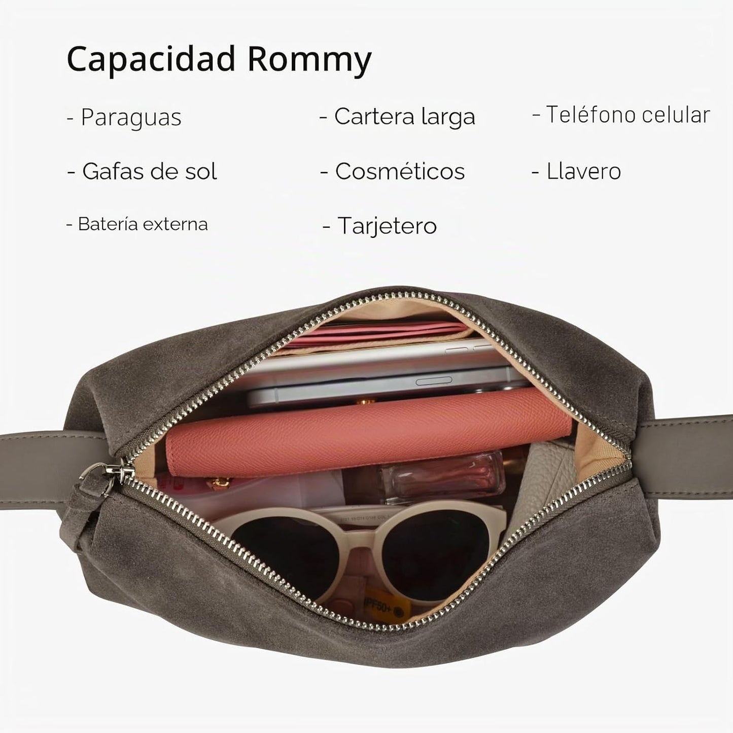 DONNAIN Bolsos cruzados de piel de ante premium para mujer y bolso...