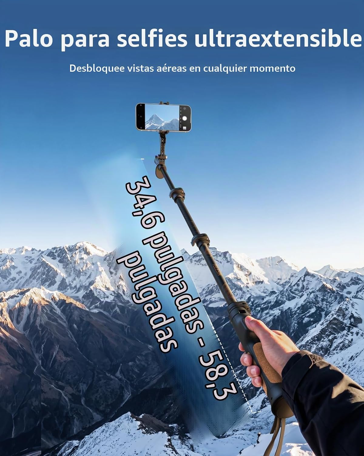 TELESIN TrekShot - Trípode de fibra de carbono para selfie, poste d...