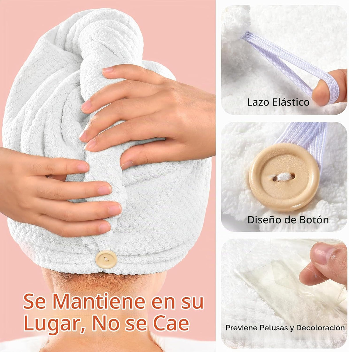YFONG Paquete de 2 toallas envolventes de microfibra para el cabell...