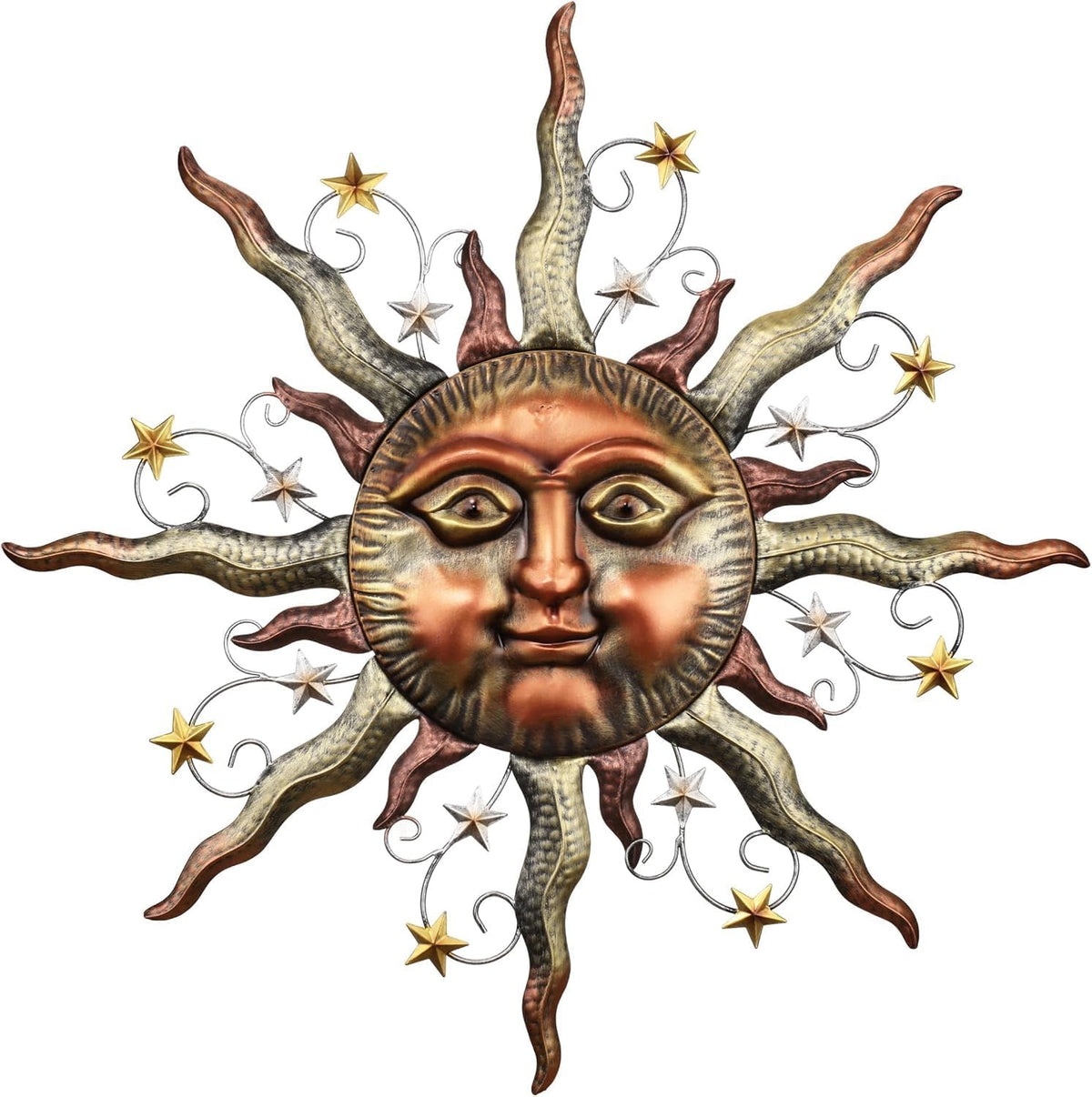 TERESA'S COLLECTIONS Arte de pared de metal Sun de bronce, 25 p...
