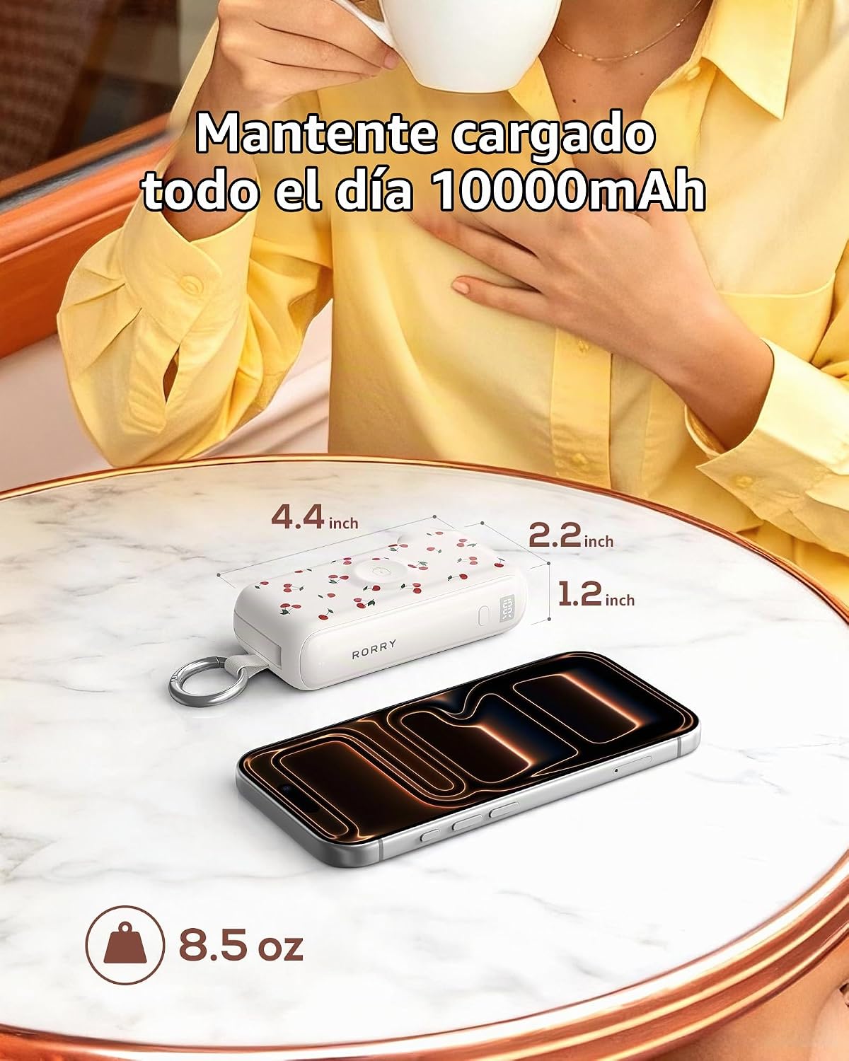 RORRY Cargador portátil de flujo 10000mAh 40W enchufe de pared Banc...