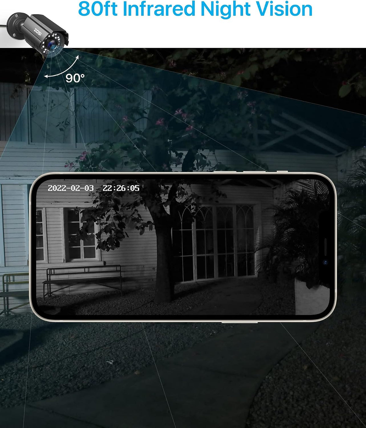ZOSI - Sistema de cámaras de seguridad CCTV 1080P para exteriores e...