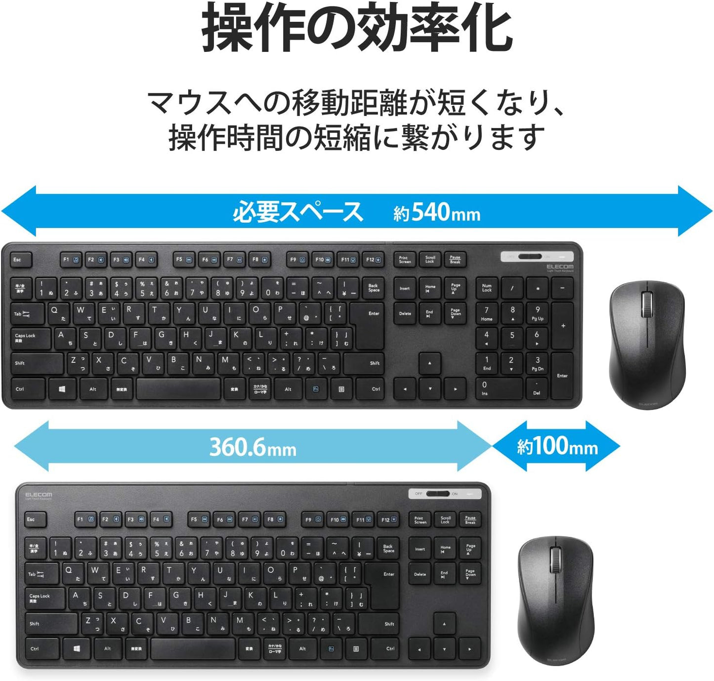 ELECOM Teclado delgado inalámbrico\/diseño japonés estándar\/confor...