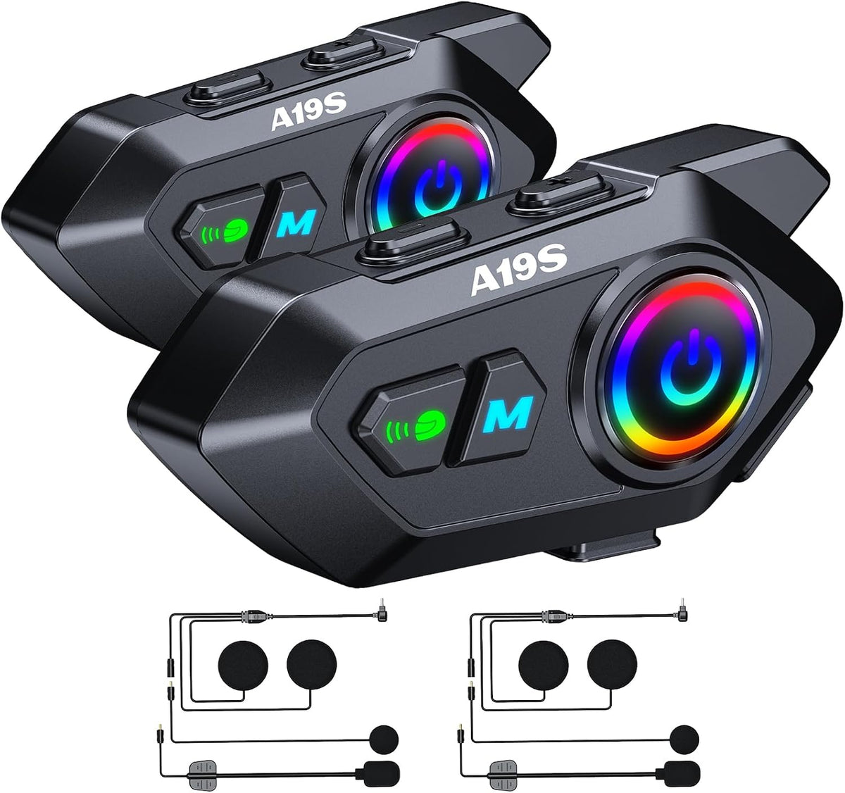 SUOOKC Auriculares de intercomunicador para 2 conductores, cascos d...