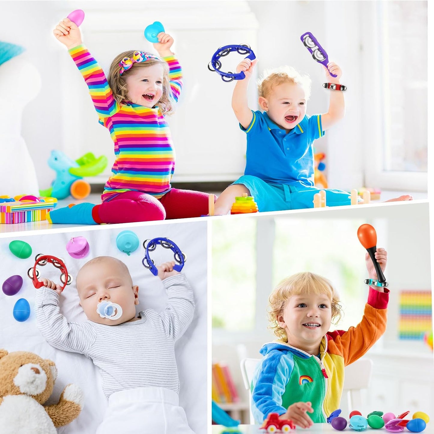 Silipull Juego de 36 piezas de instrumentos musicales Shaker para n...