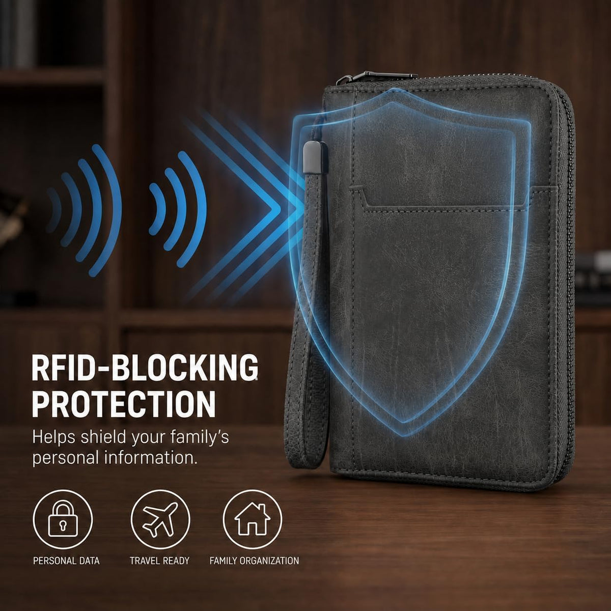 Soporte para pasaporte familiar para viajes, cartera de pasaporte c...