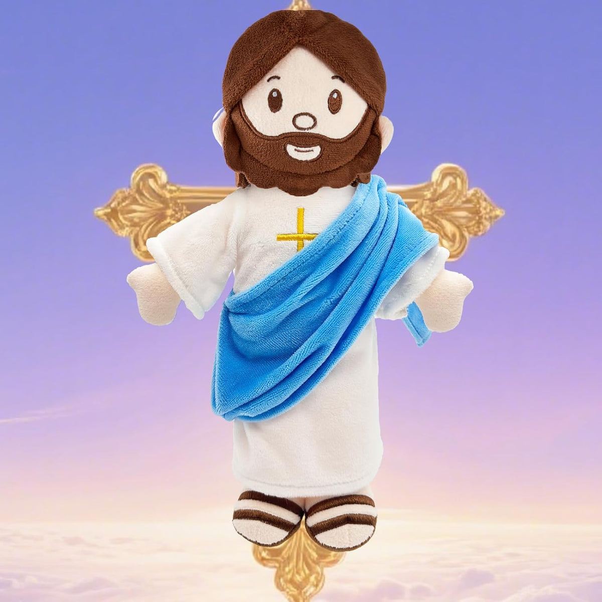 BOKUFLY Muñeco de peluche de Jesús, juguete de peluche relleno cris...