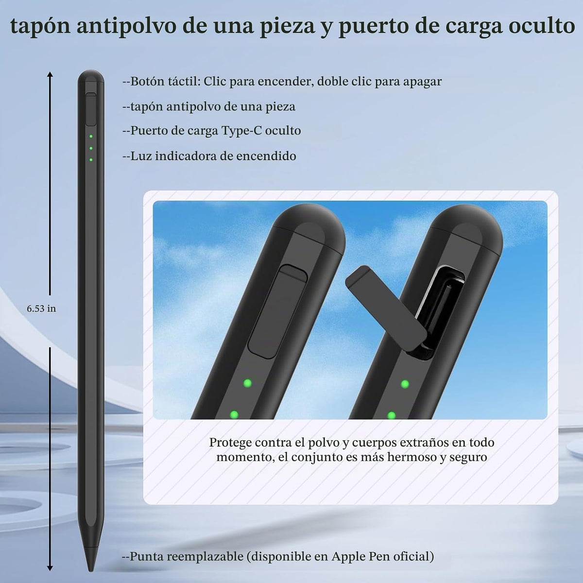 Lápiz táctil para iPad 11 y 10ª generación, carga 14 minutos más rá...