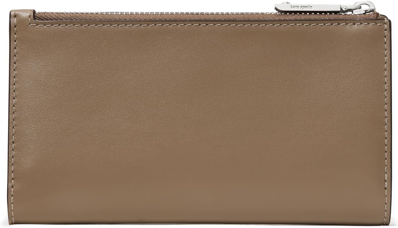 kate spade new york Billetera clásica de cuero liso mediano, Piel l...