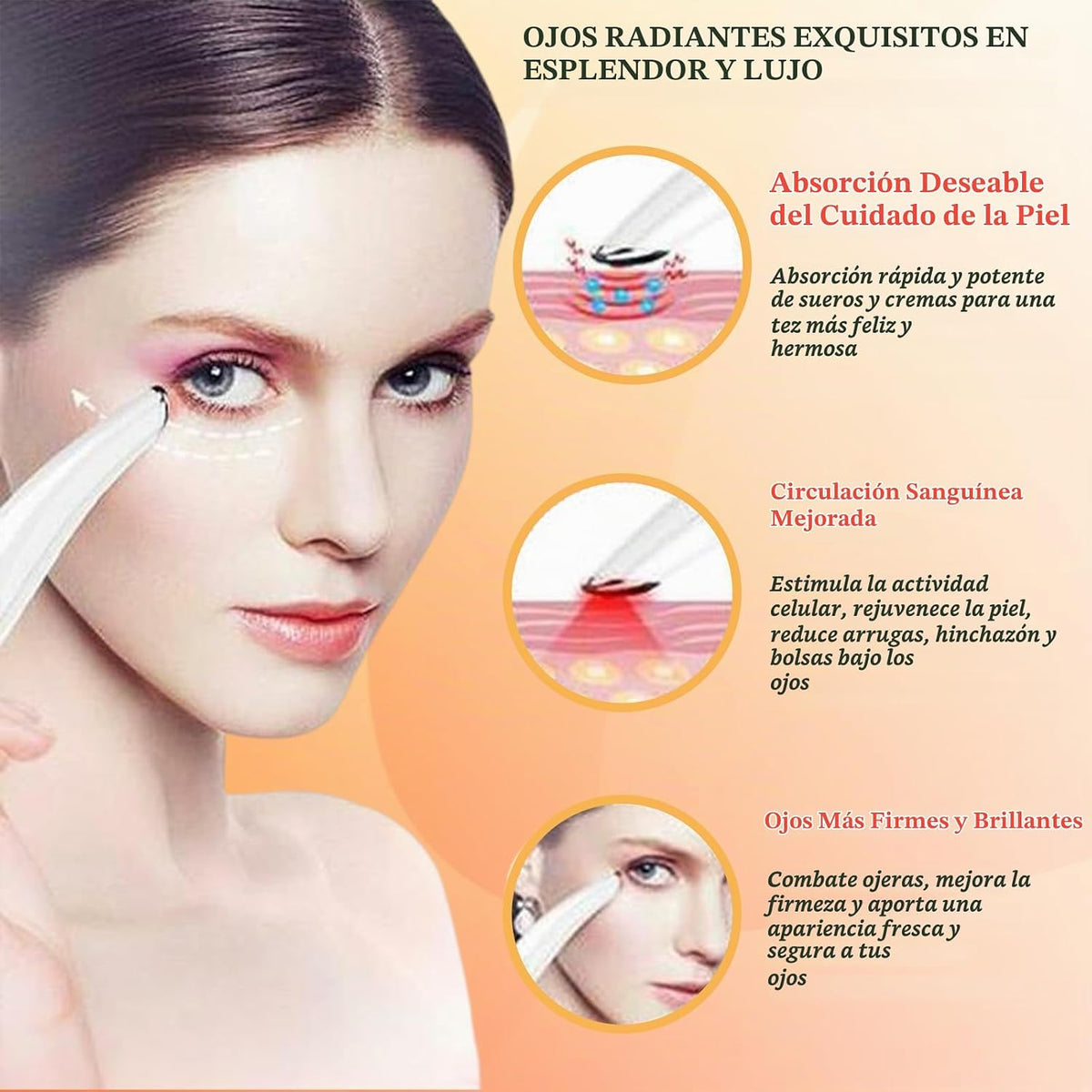 Vowleike - Varita térmica para ojos, color blanco puro | 3 en 1, te...