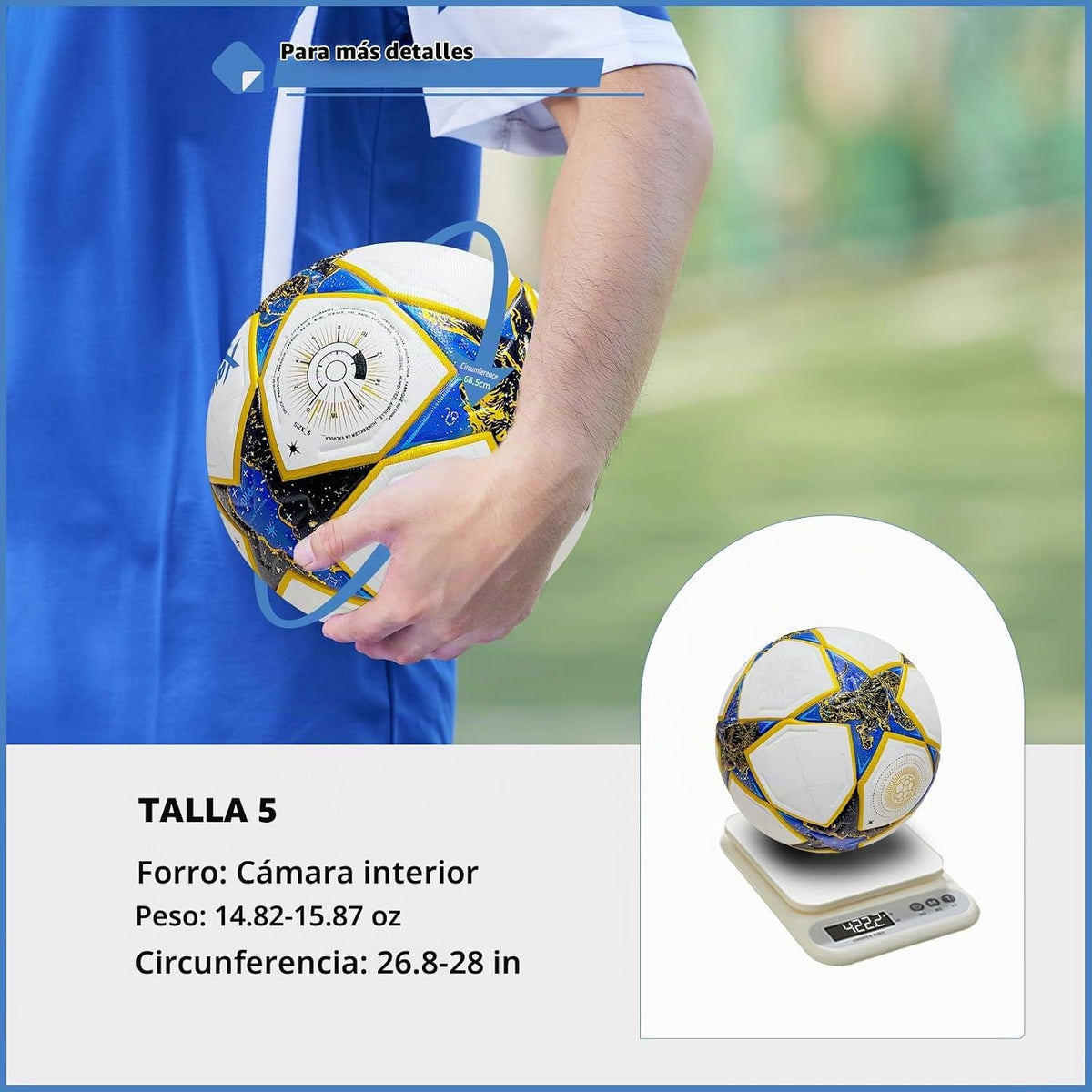 XAVOLENT Balón de fútbol profesional Tamaño 5,4 | Pelota de entrena...