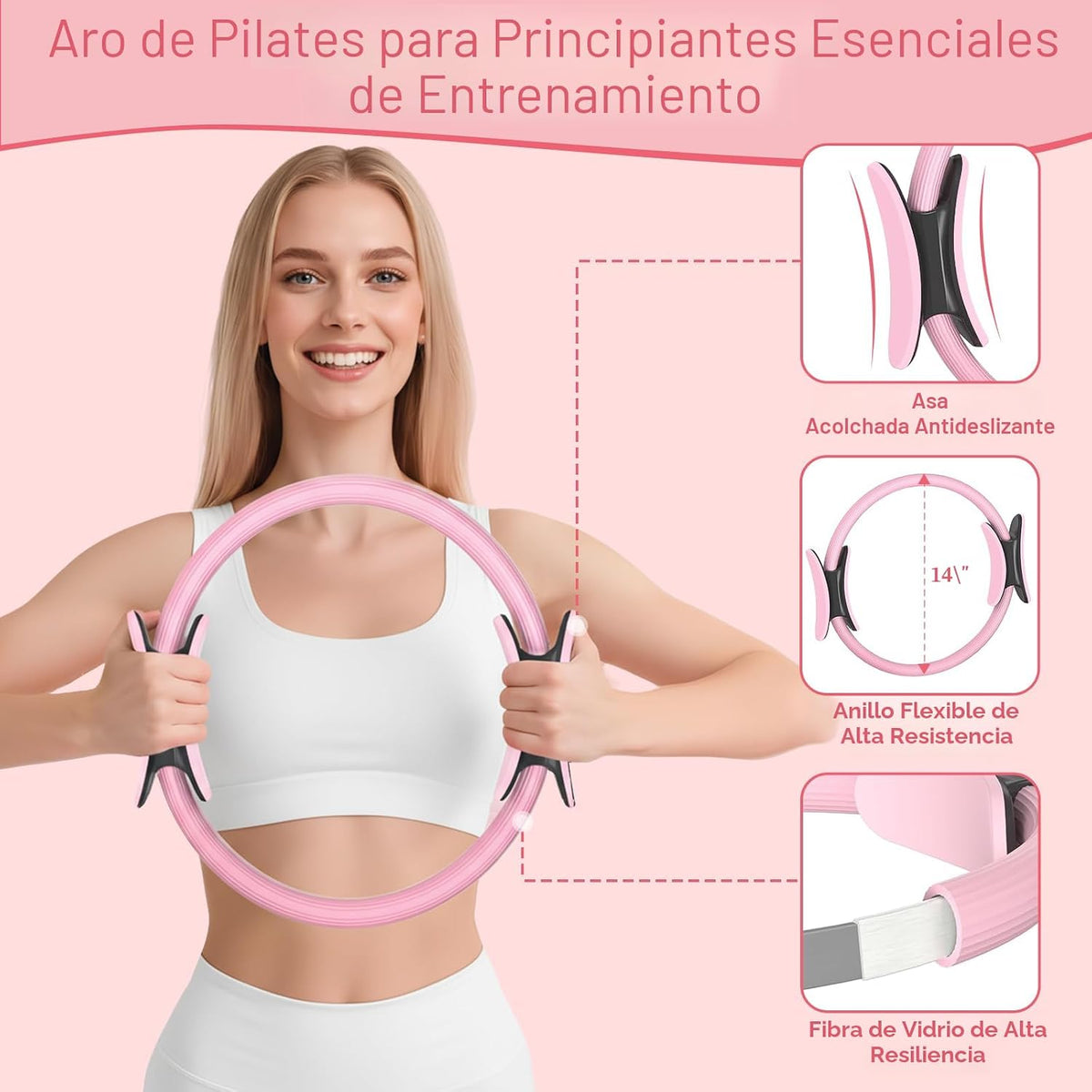 Hoedia Kit de Pilates de 17 Piezas para Mujeres, Equipo de Pilates...