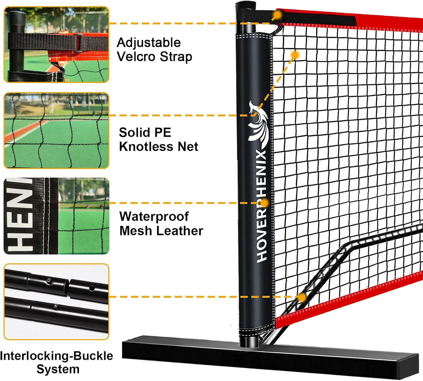 Juego de red portátil de Pickleball, red de bolas de pepinillo de 2...