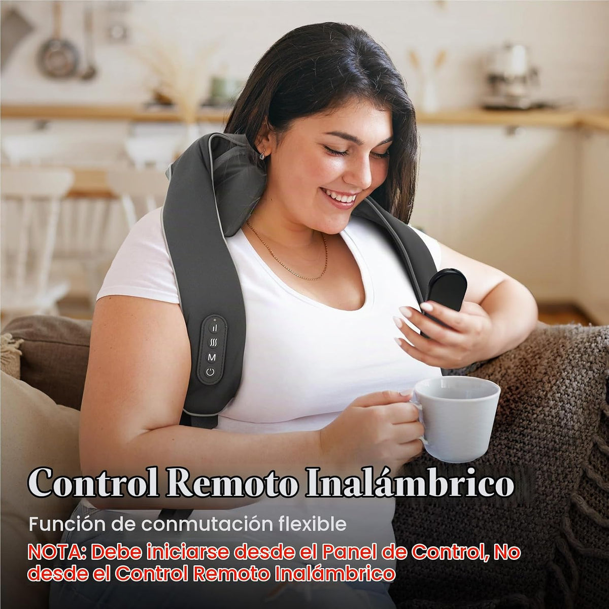 CuPiLo Masajeador de cuello inalámbrico con calor y control remoto...