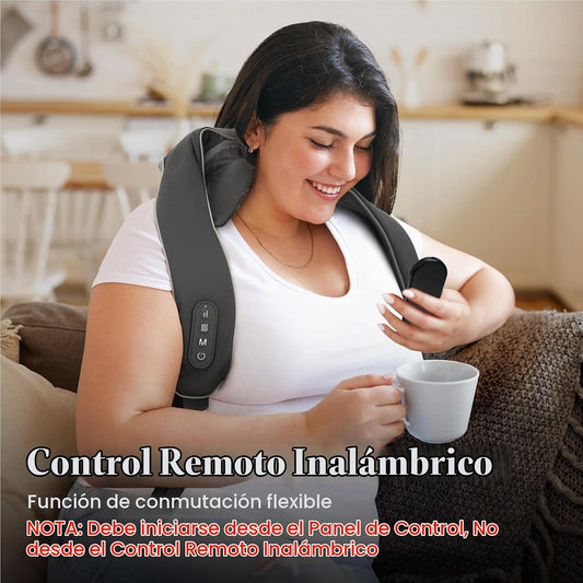 CuPiLo Masajeador de cuello inalámbrico con calor y control remoto...
